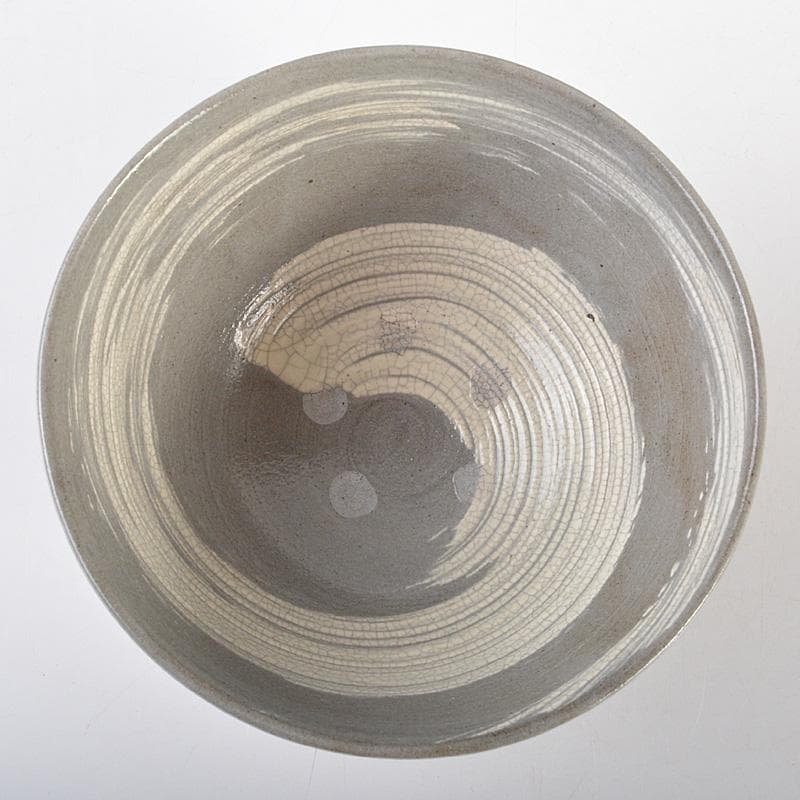 萬古焼　多気檗山作　淡々斎篆刻　刷毛目茶碗　銘彩雲　淡々斎極め箱　V　R6933