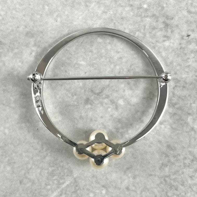 MIKIMOTO ミキモト ブローチ パール 真珠 シルバー SV 4粒