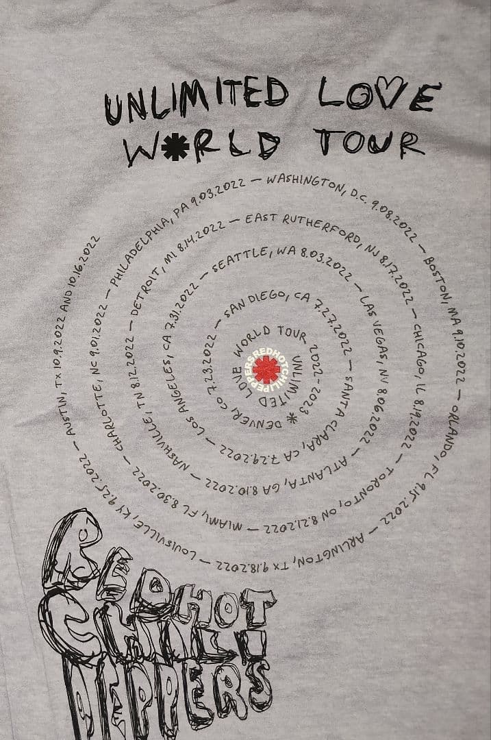 レッド・ホット・チリ・ペッパーズ UL Tour Tシャツ ラベンダー XL