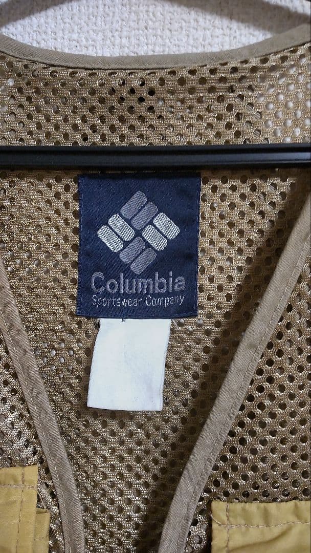 ※古着 90s Columbia メッシュフィッシングベスト ベージュ Ｍサイズ