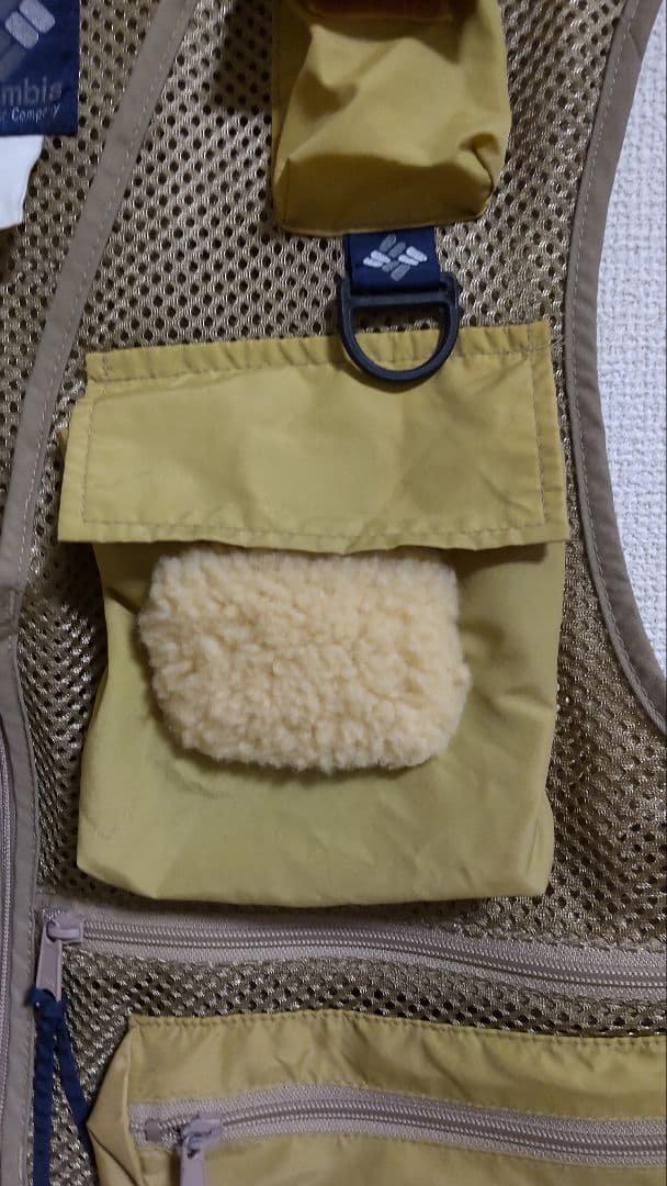 ※古着 90s Columbia メッシュフィッシングベスト ベージュ Ｍサイズ