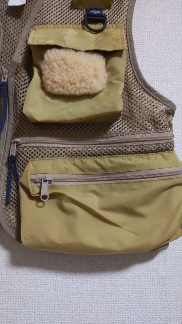 ※古着 90s Columbia メッシュフィッシングベスト ベージュ Ｍサイズ