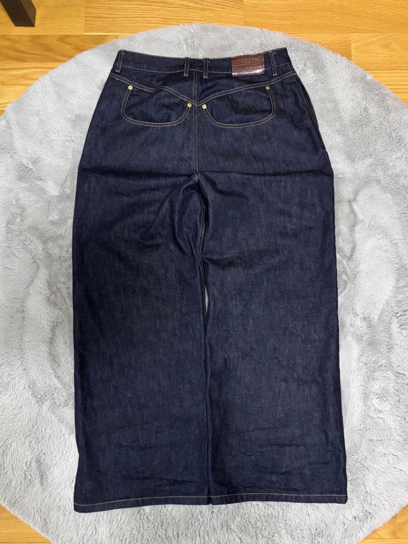即完売品　menes リジットバギーデニム　インディゴ