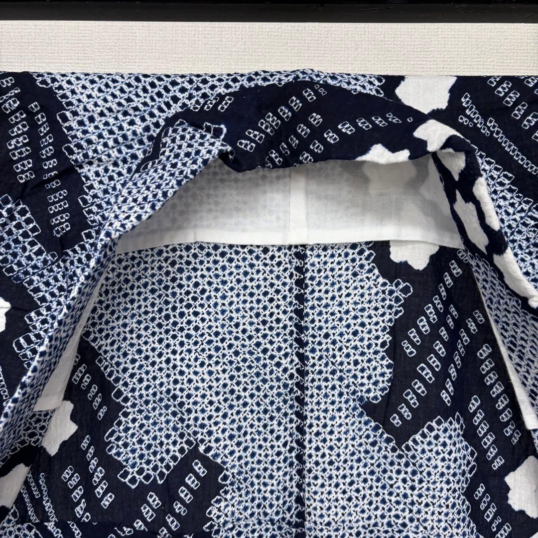 さき723様　AK-7472 鳴海有松絞り 浴衣 可愛い絞り染め 藍染 木綿