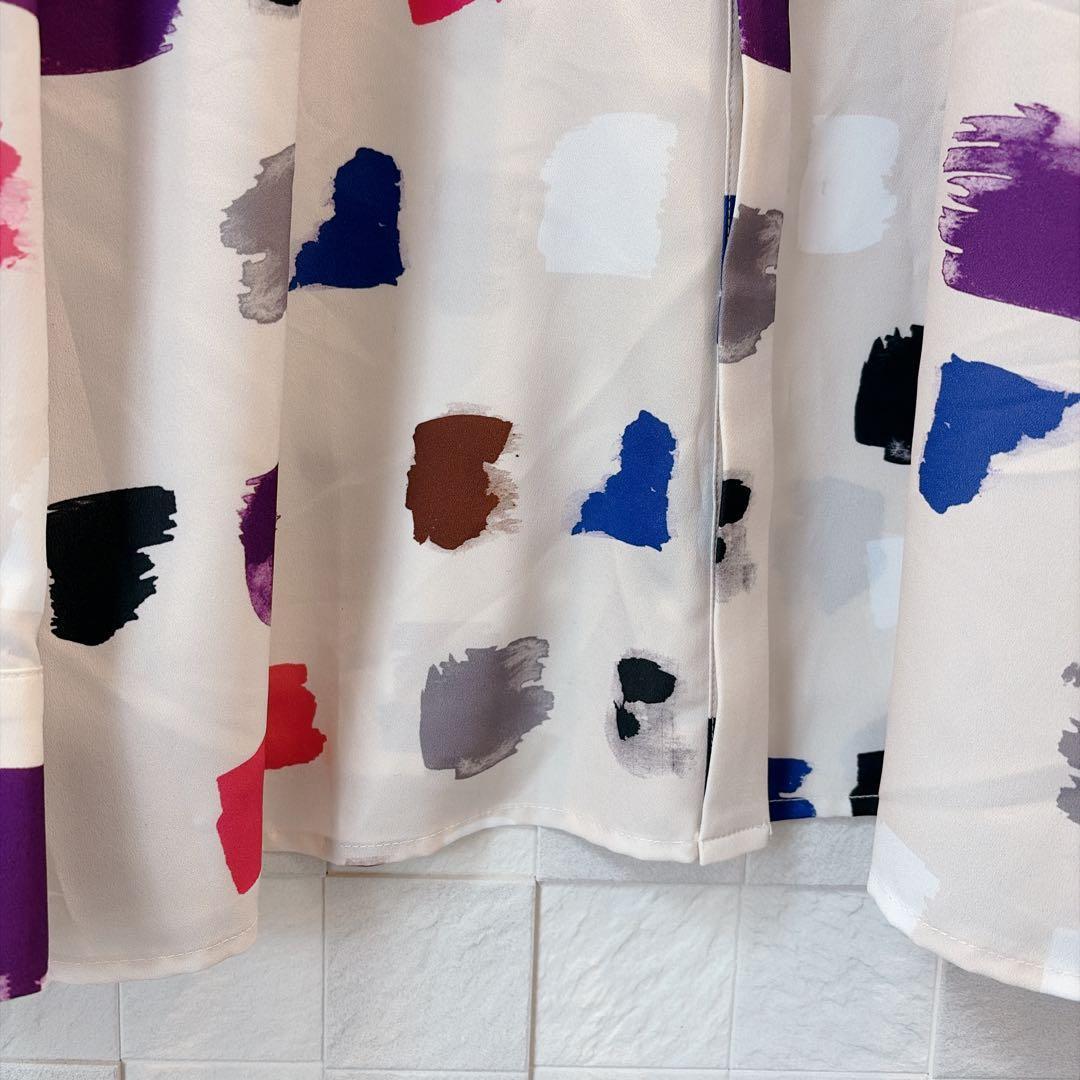 【美品】グレースコンチネンタル ダイアグラム マルチプリントブラウス M