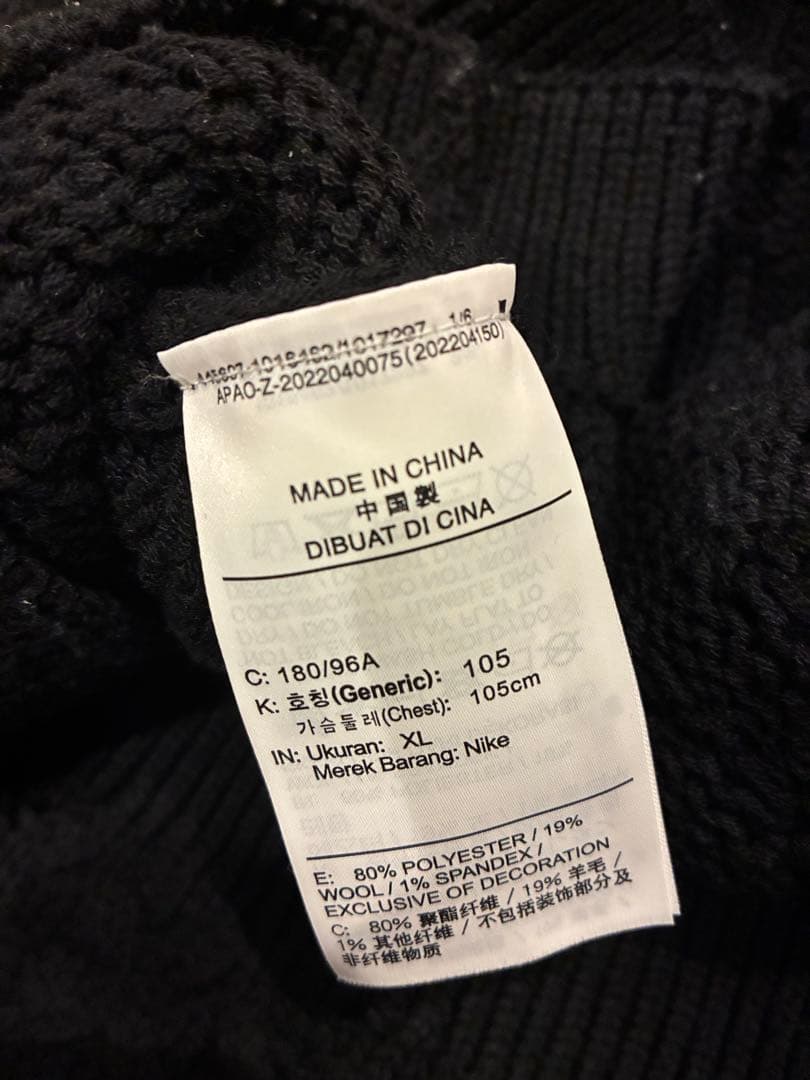 Nike ブラック ケーブルニットセーター XL