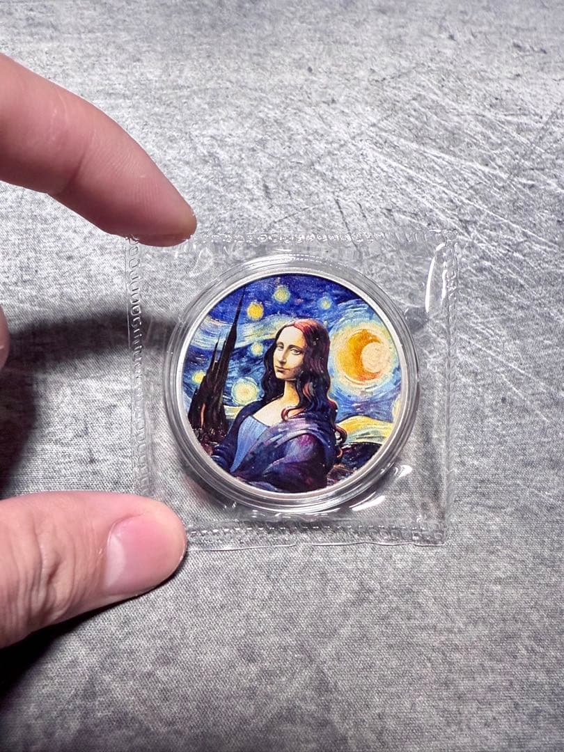 超最新作 2024年 フィジー モナリザ 星月夜 カラー版 1オンス銀貨 純銀