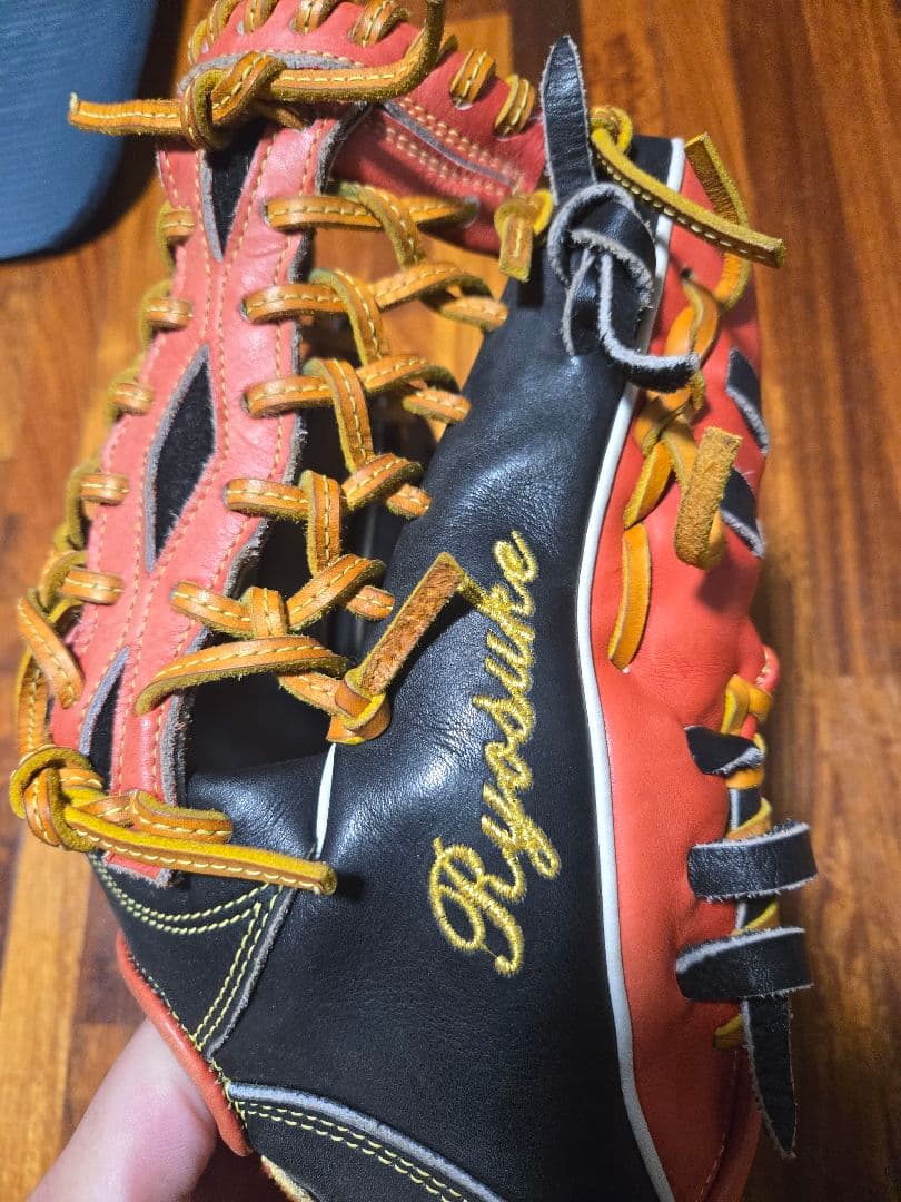 ジュンケイ　 軟式グローブ 赤黒
