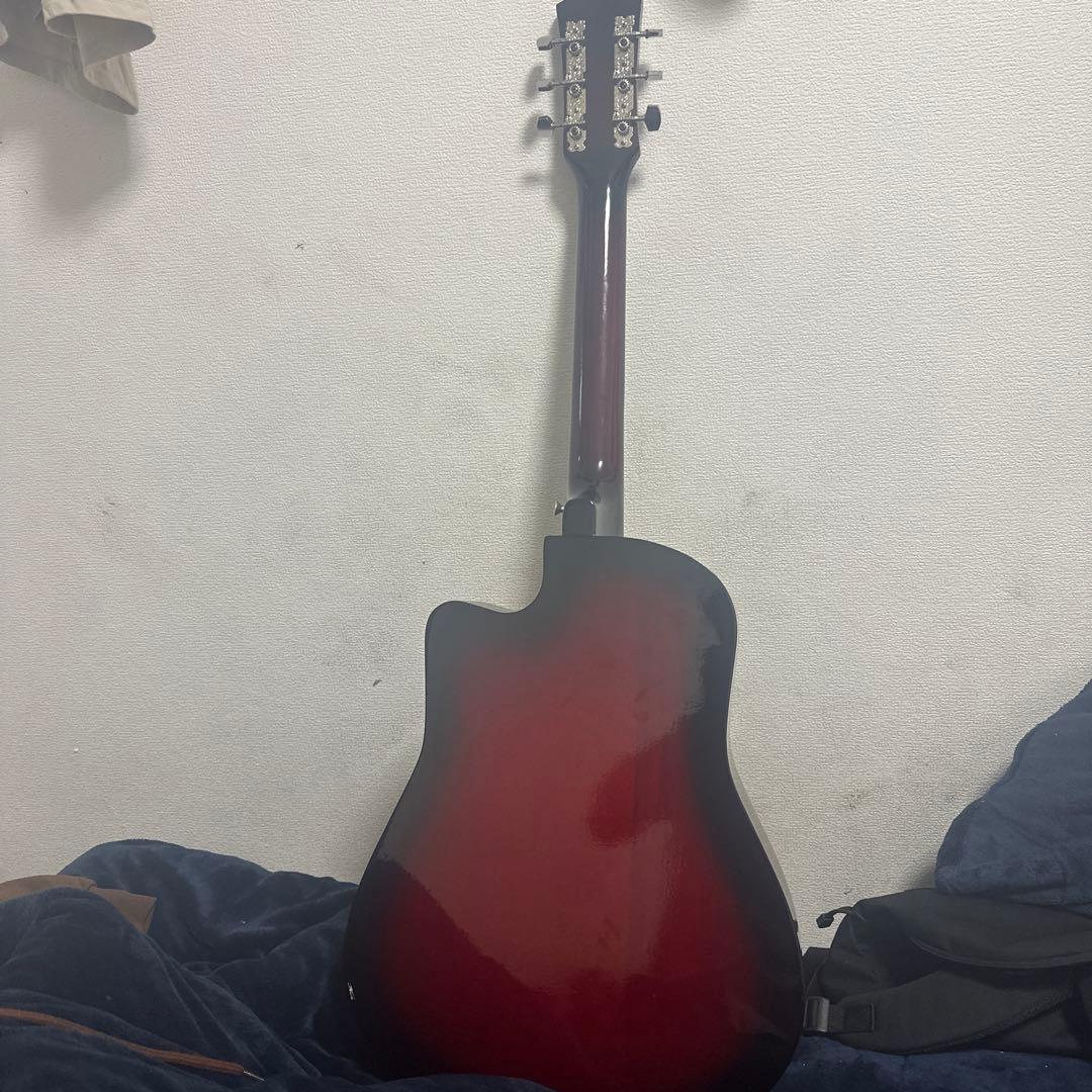 アコースティックギター レッド 6弦