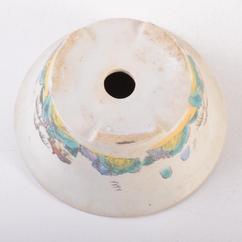 中国　粉彩　山水人物文　鉢　N　7205