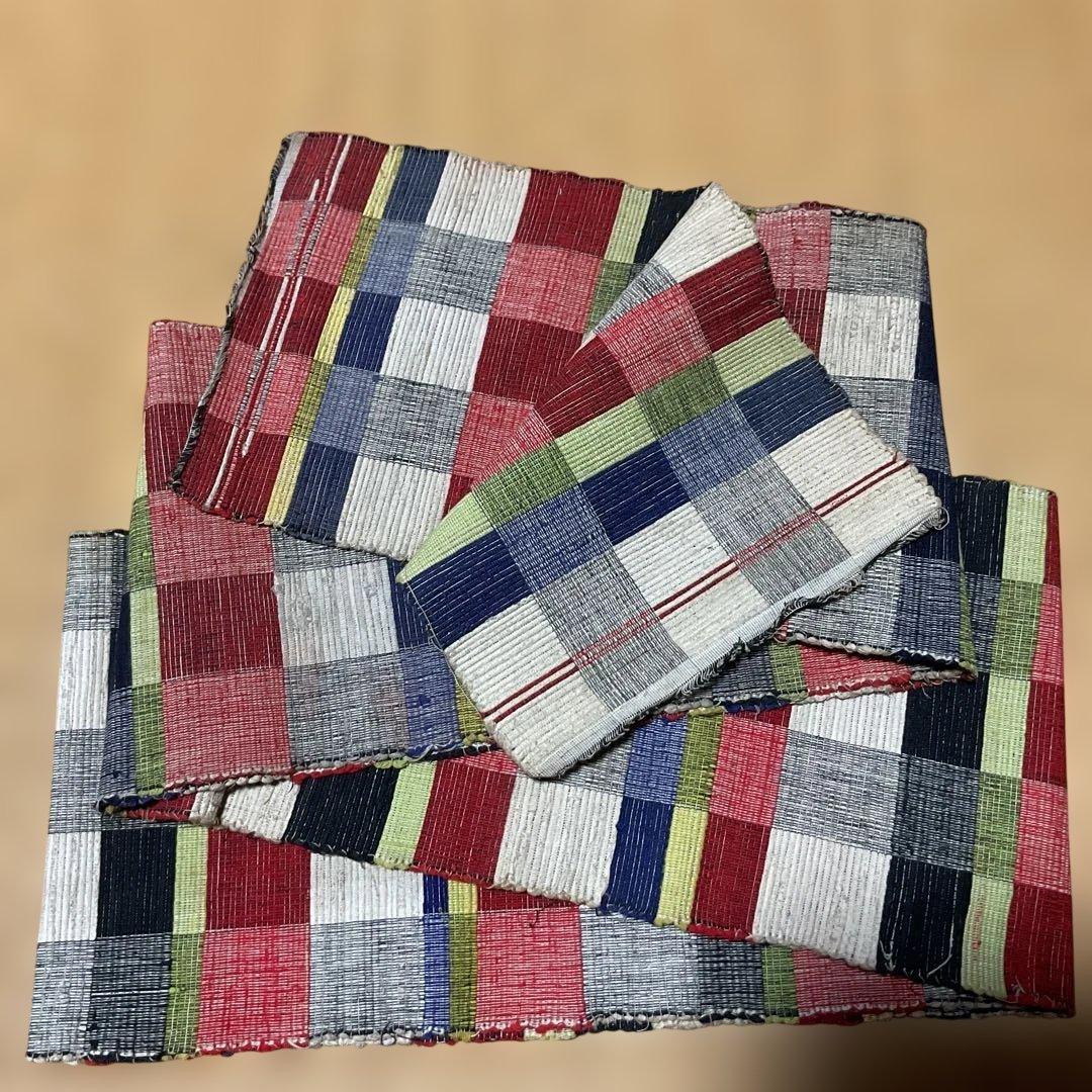 Os528 裂織　半幅帯