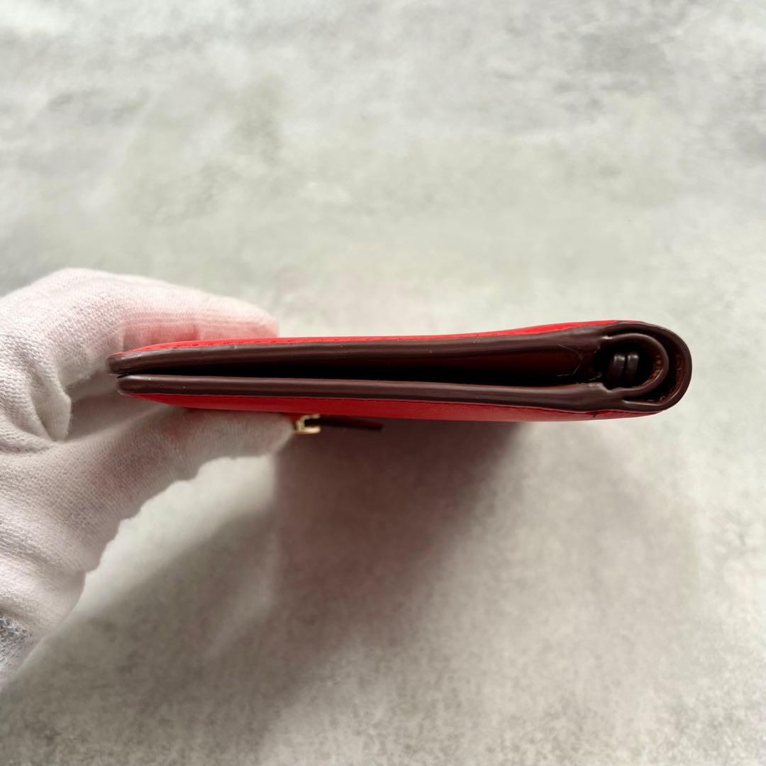 COLE HAAN レッド レザー パスポートウォレット 折り財布 8428