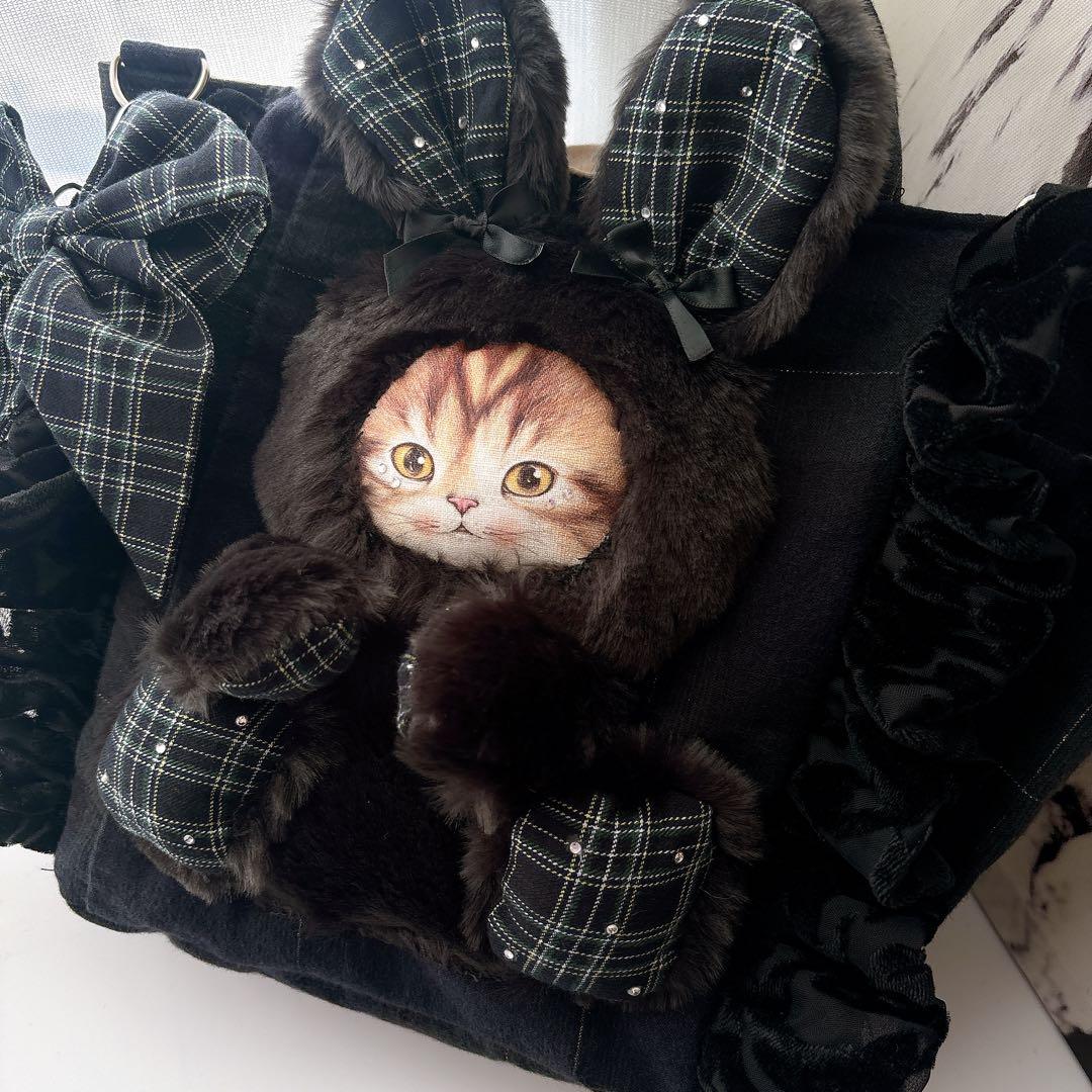 喜*ん様 コヤンイサムチョン　うさ耳マロンちゃん　トートバッグ　ハンドメイド　黒