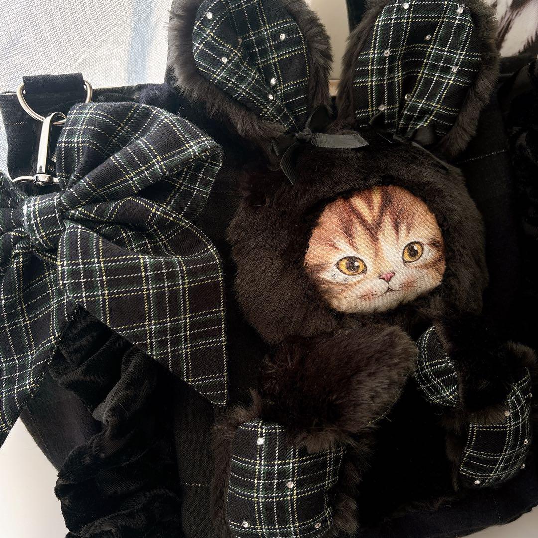 喜*ん様 コヤンイサムチョン　うさ耳マロンちゃん　トートバッグ　ハンドメイド　黒