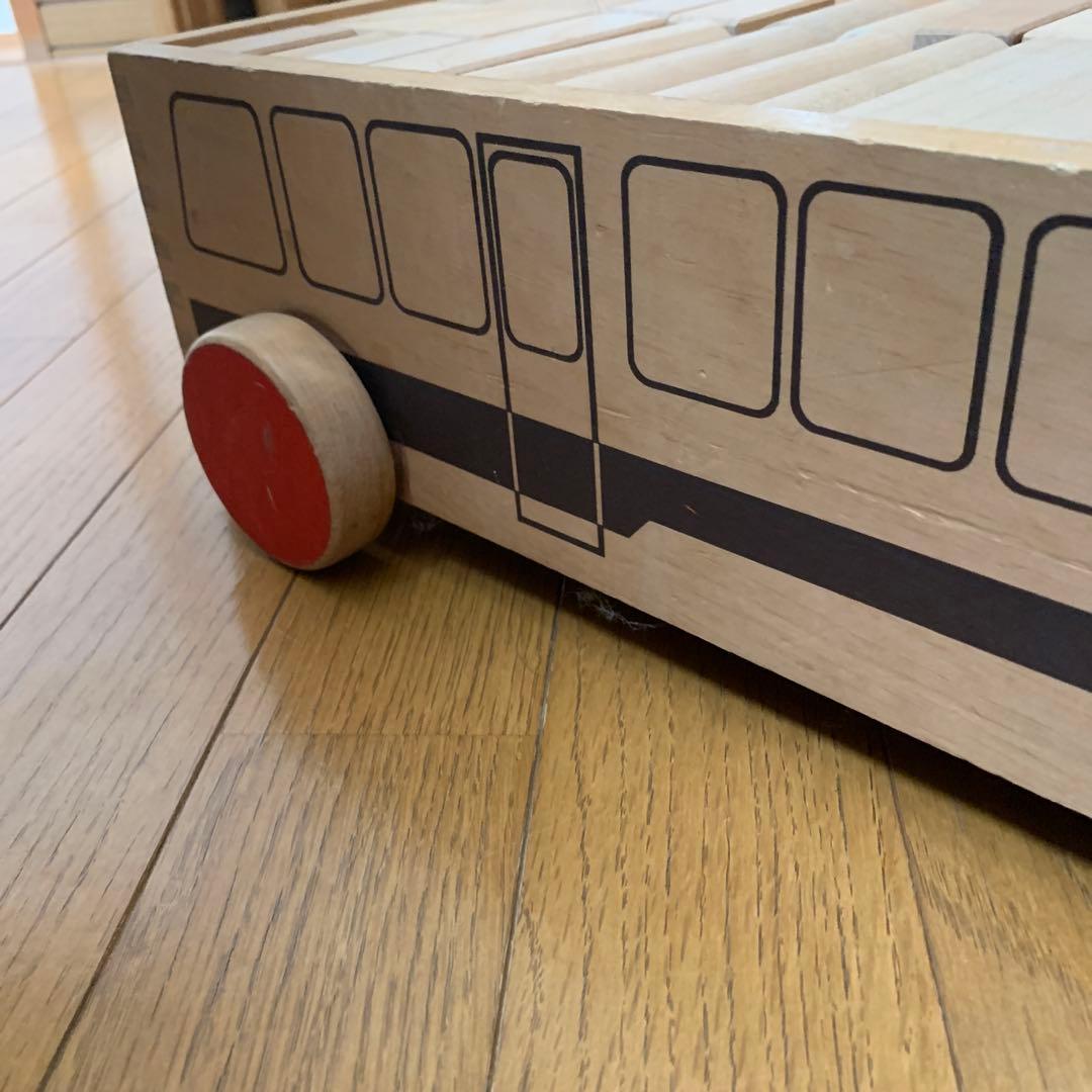 レトロ　積み木　車型　くるま　木製　ブロック