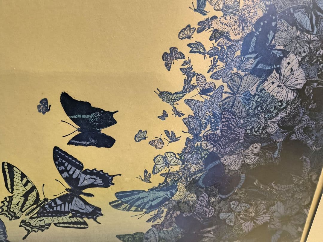 貴重！吉田千鶴子 大きい 版画 谷間の蝶