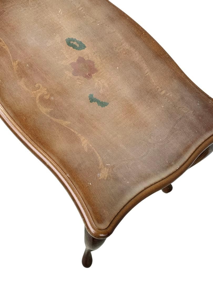 アンティーク北欧 木 木製 象嵌 猫脚 完成品 イタリア製 イタリア家具