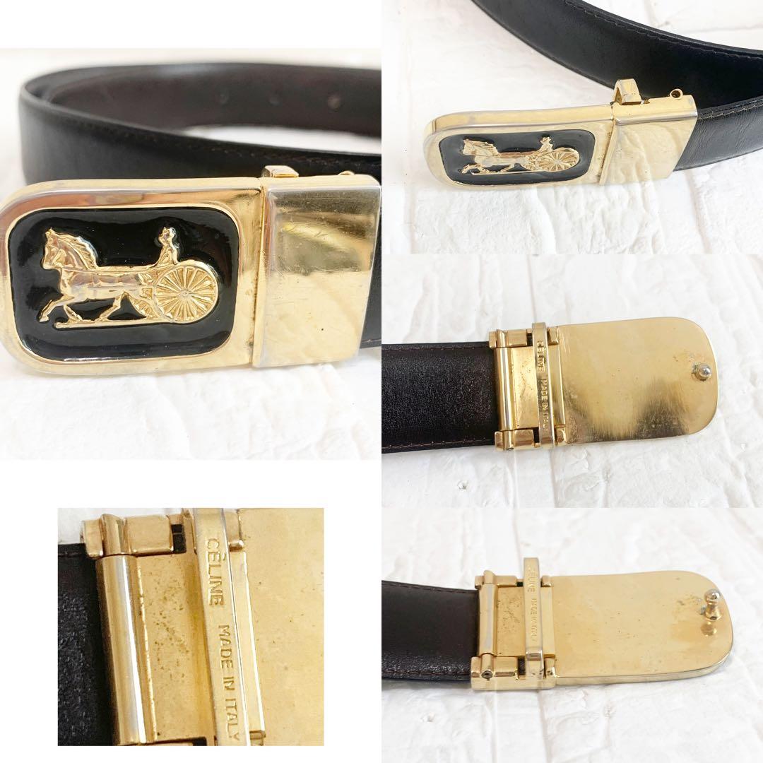 CELINE セリーヌ　ベルトブラック　ダークブラウン　リバーシブル