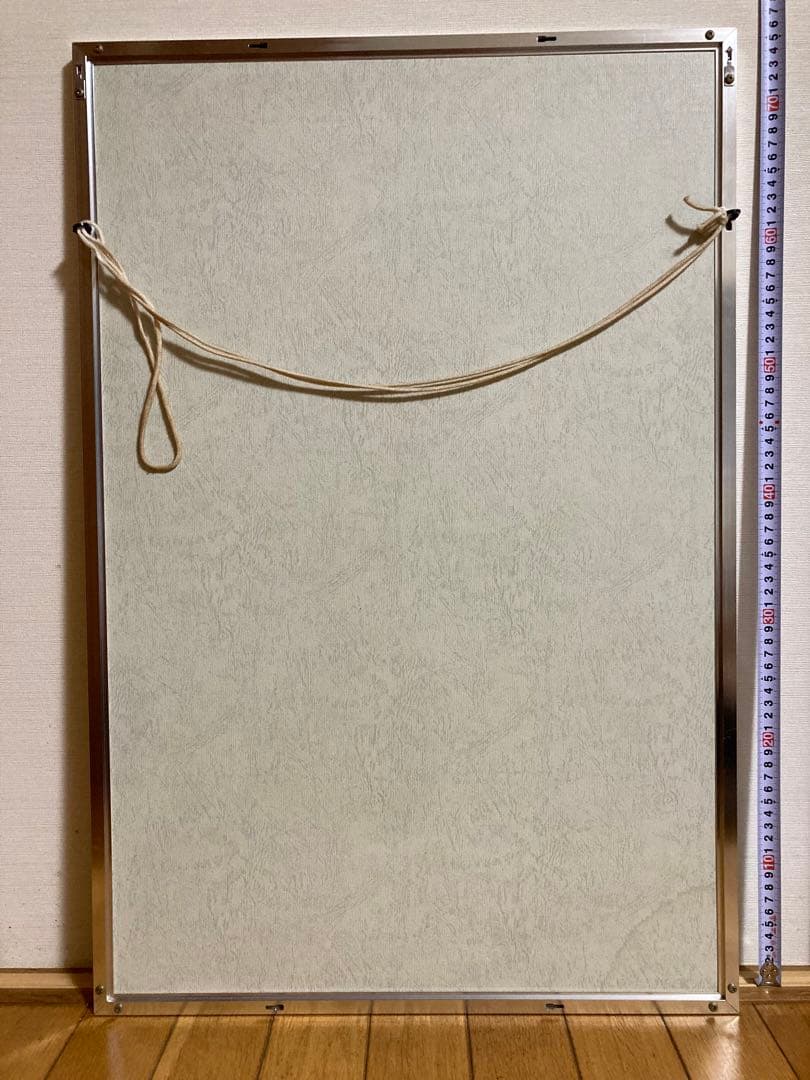 千P④花瓶もれでる花ジグソーパズル　アルミ額50×75㎝完成品　油絵　作名　美品