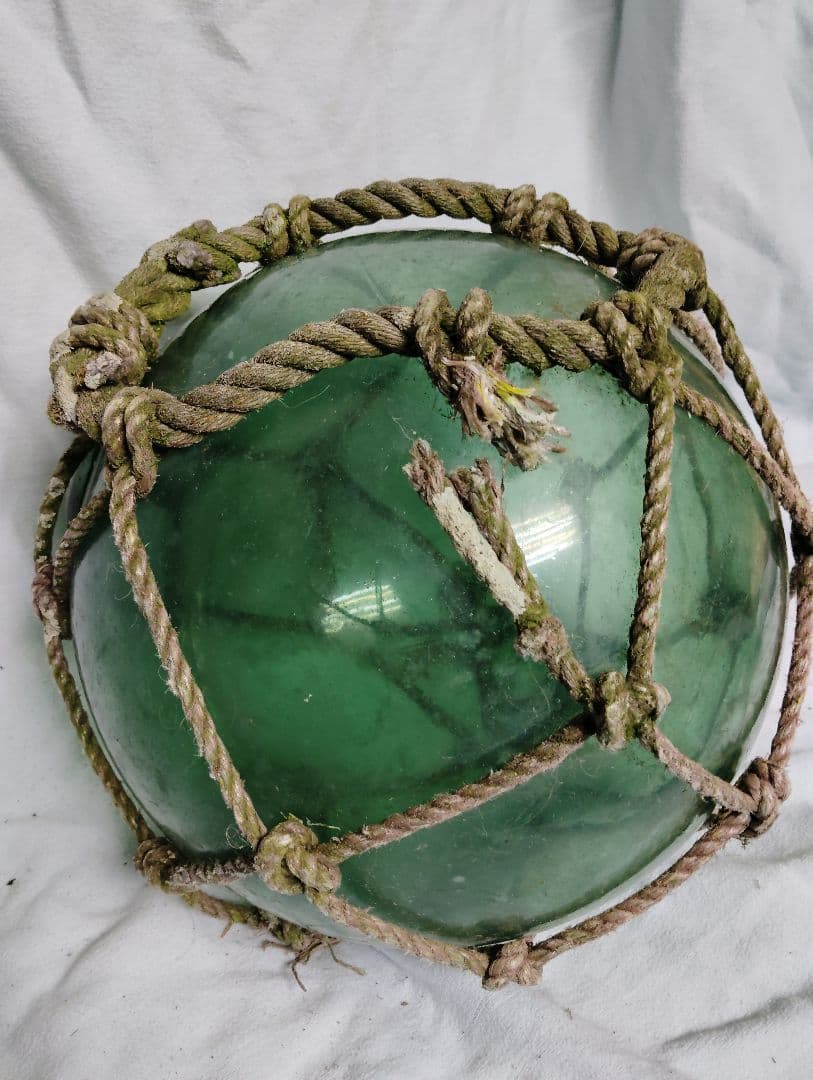 昭和　定置網　ガラス玉の浮き　直径約31センチ