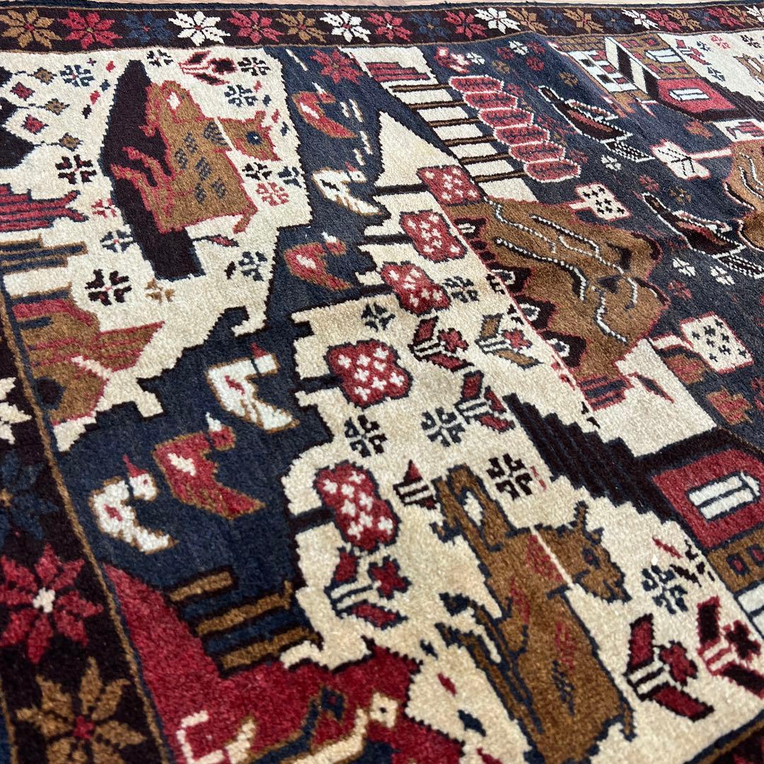 ペルシャ 手作りカシュカイヴィンテージラグ 83cm x 137cm