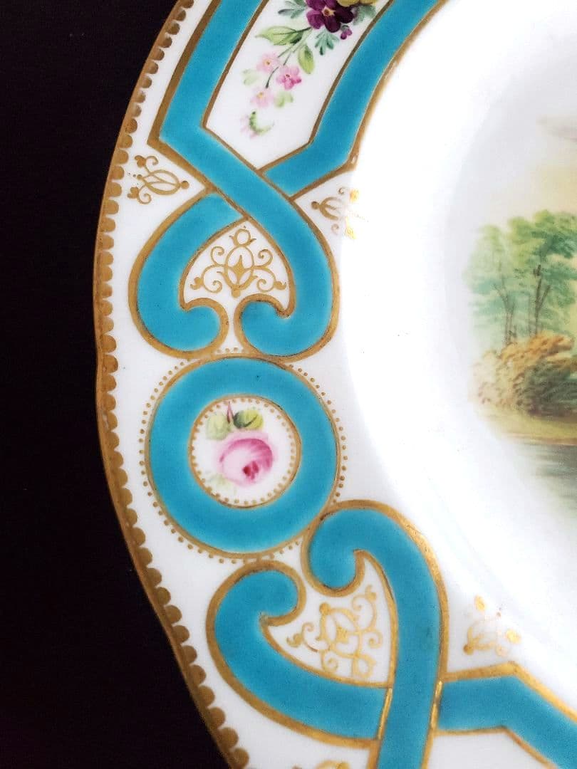 19世紀後半頃 ハンドペイントの絵皿 A