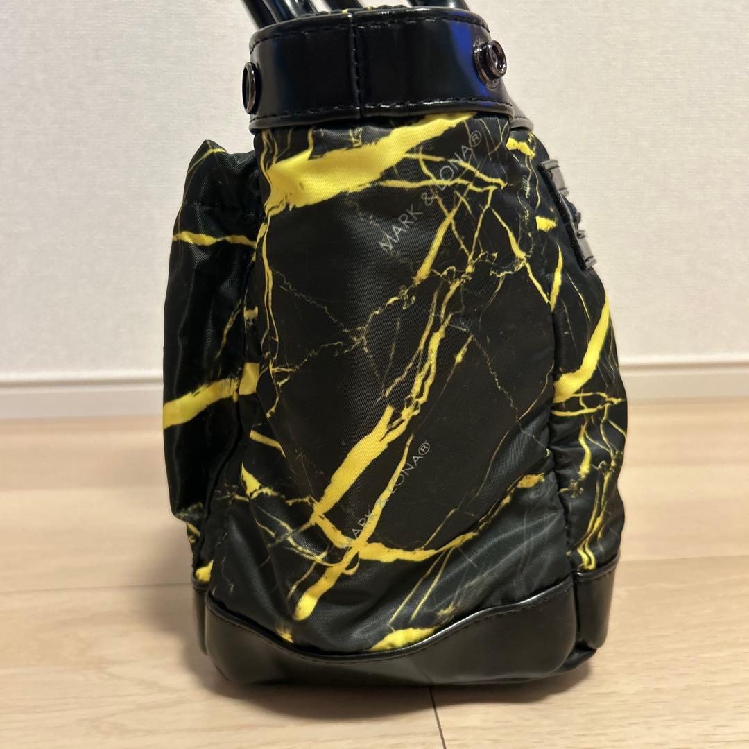 MARK&LONA カートバック　マーブルトートバッグ 黒/黄