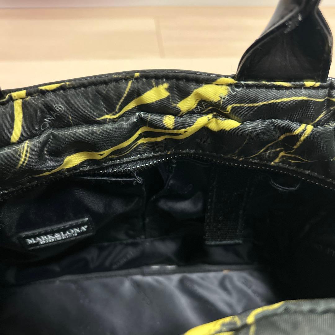 MARK&LONA カートバック　マーブルトートバッグ 黒/黄