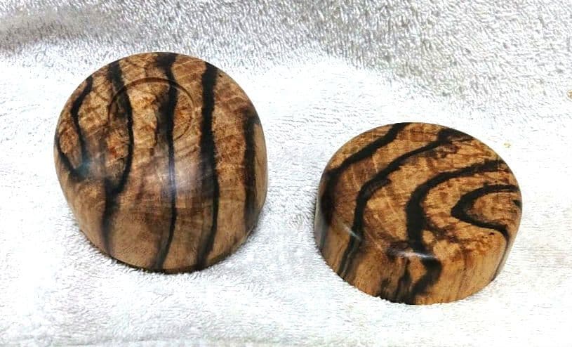 茶道具 黒柿木製円筒形 棗茶葉入れA480