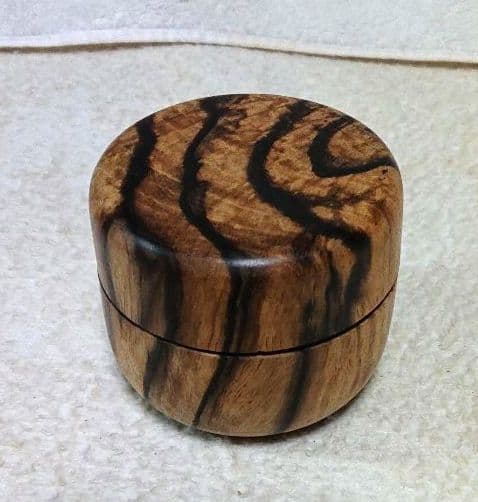 茶道具 黒柿木製円筒形 棗茶葉入れA480