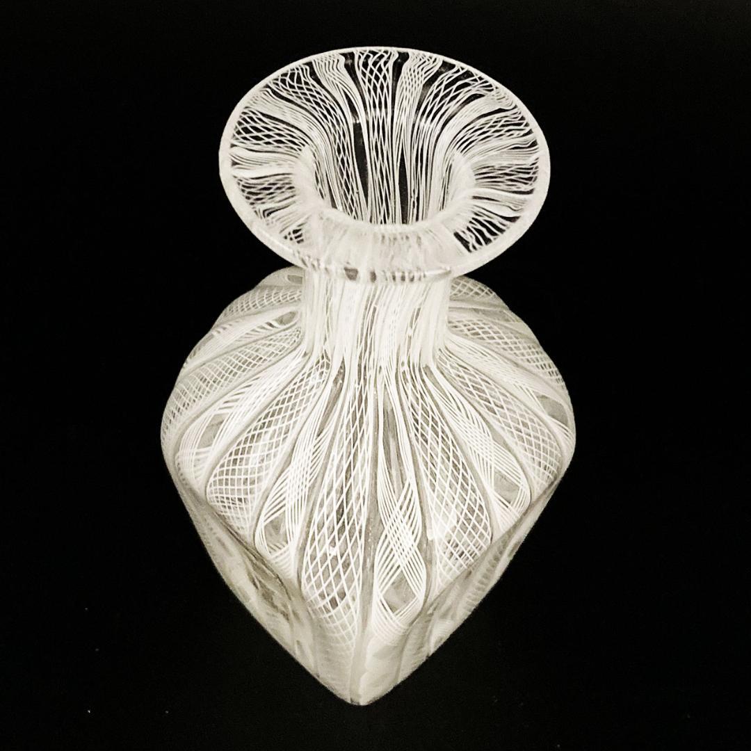 ヴェネチアガラス ムラノ イタリア 花瓶 フィリグラーナ レッティチェロ レース