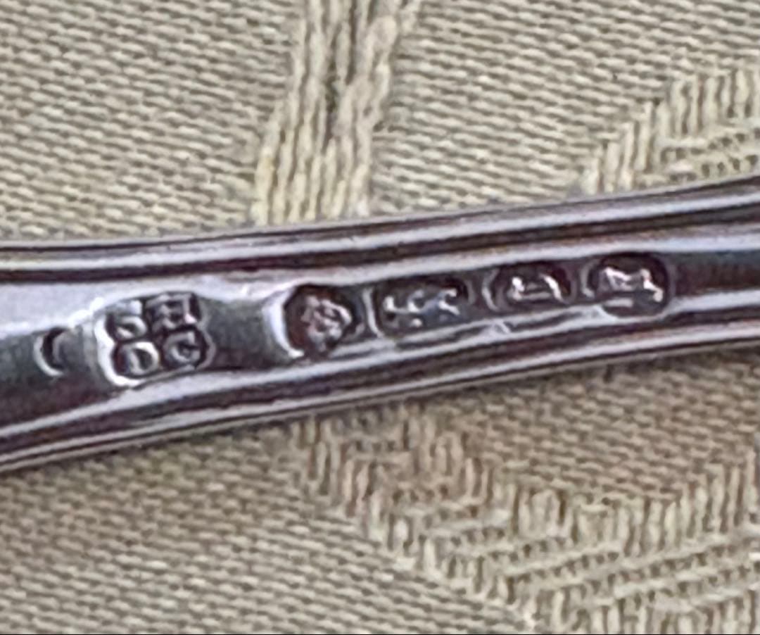 ヴィクトリア時代 純銀製キングスパターン マスタード・ソルトスプーン