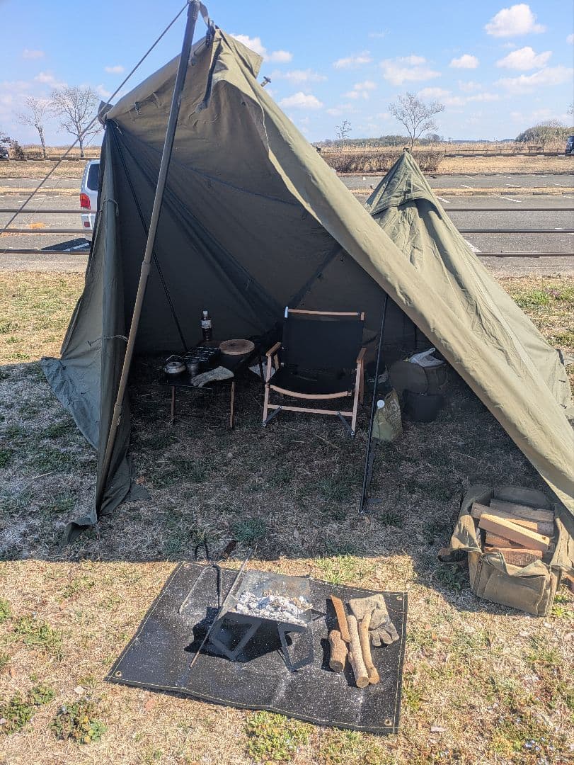 BUNDOK ソロティピー1tc＋フロントウォール＋純正二股ポール