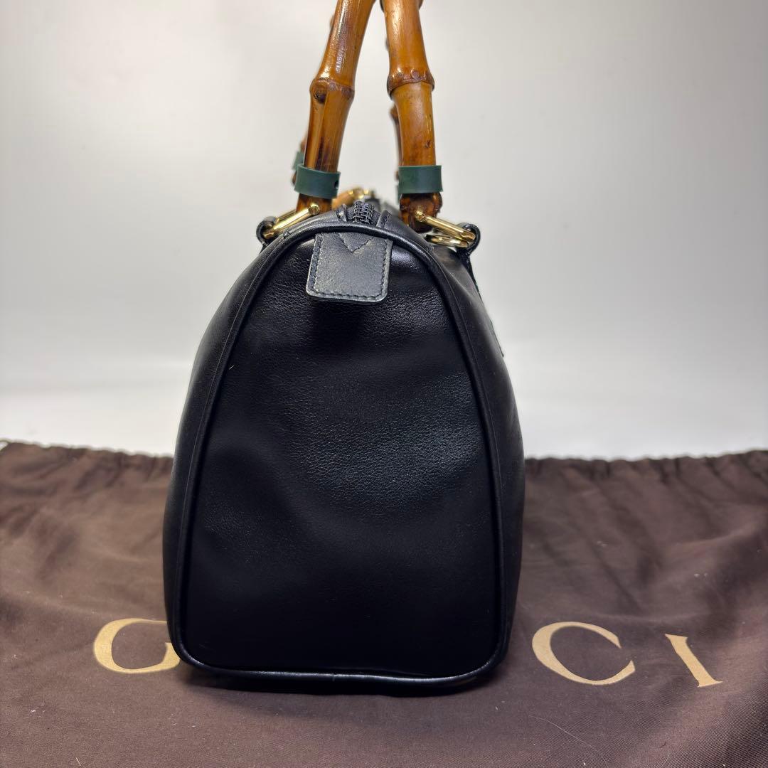 極美品　GUCCI グッチバンブーレザーミニボストン　2way ショルダーバッグ