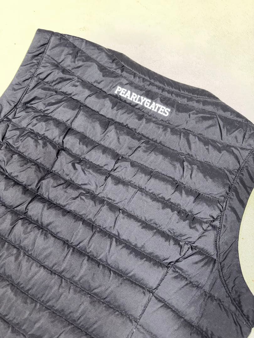 （ストロベリー）パーリーゲイツ、軽量グースダウン ロングベスト、サイズ0