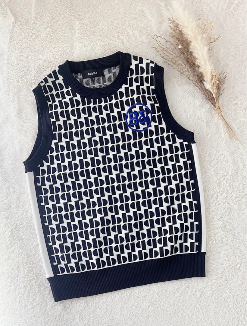 Bull&Bull レディース ゴルフ セットアップ幾何学柄 ブラックホワイト