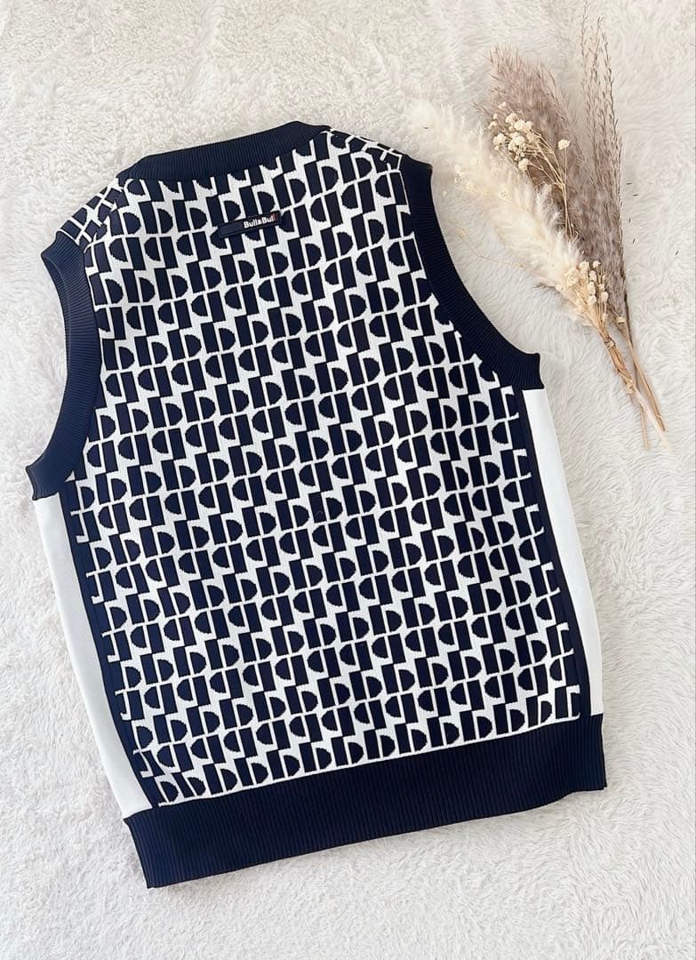 Bull&Bull レディース ゴルフ セットアップ幾何学柄 ブラックホワイト