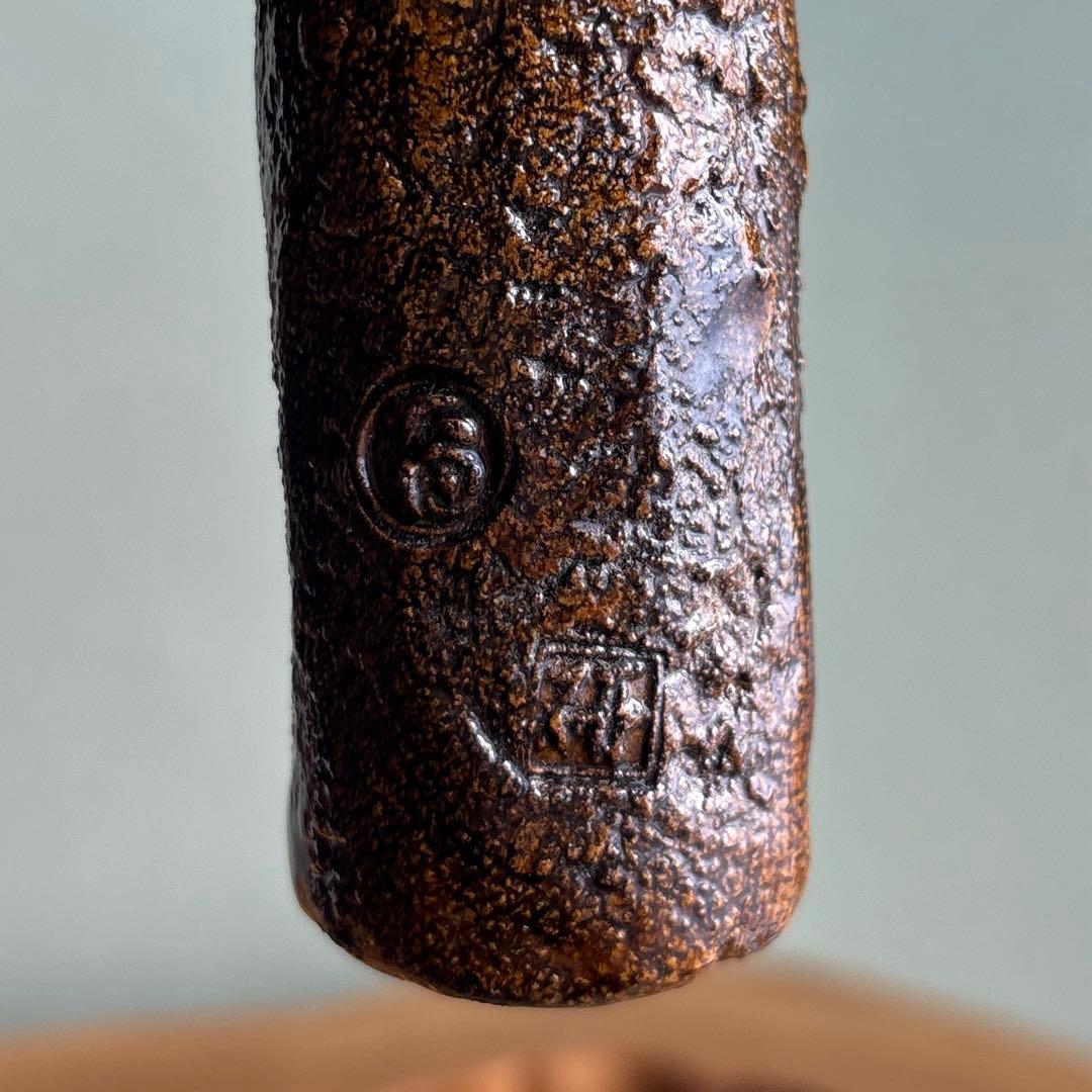 大樋焼 「尺八 掛花入」 中村長阿弥 花入 共箱 全長31cm