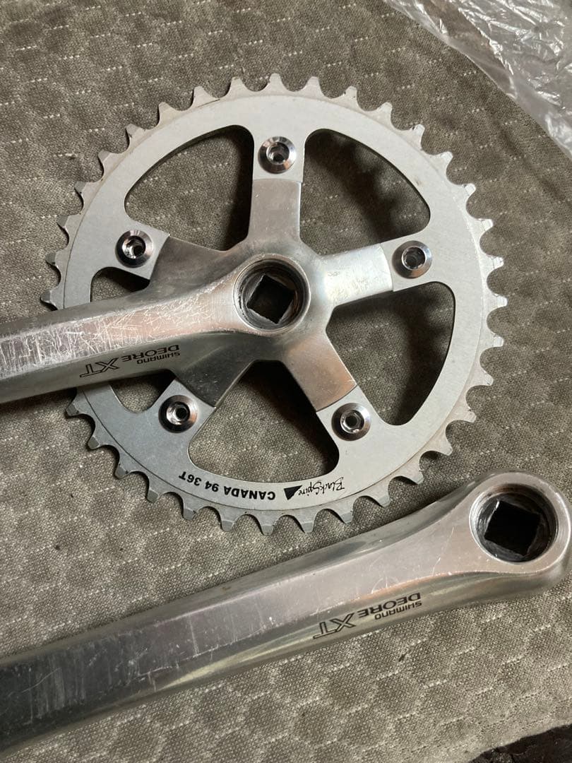 Shimano Deore XT クランク+Black spireチェーンリング