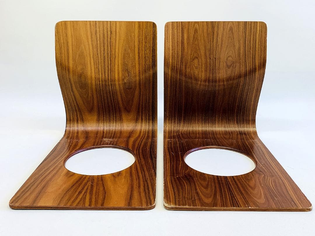 Tendo 天童木工 座椅子 2脚セット 藤森健次 曲木 ケヤキ板目ローズウッド