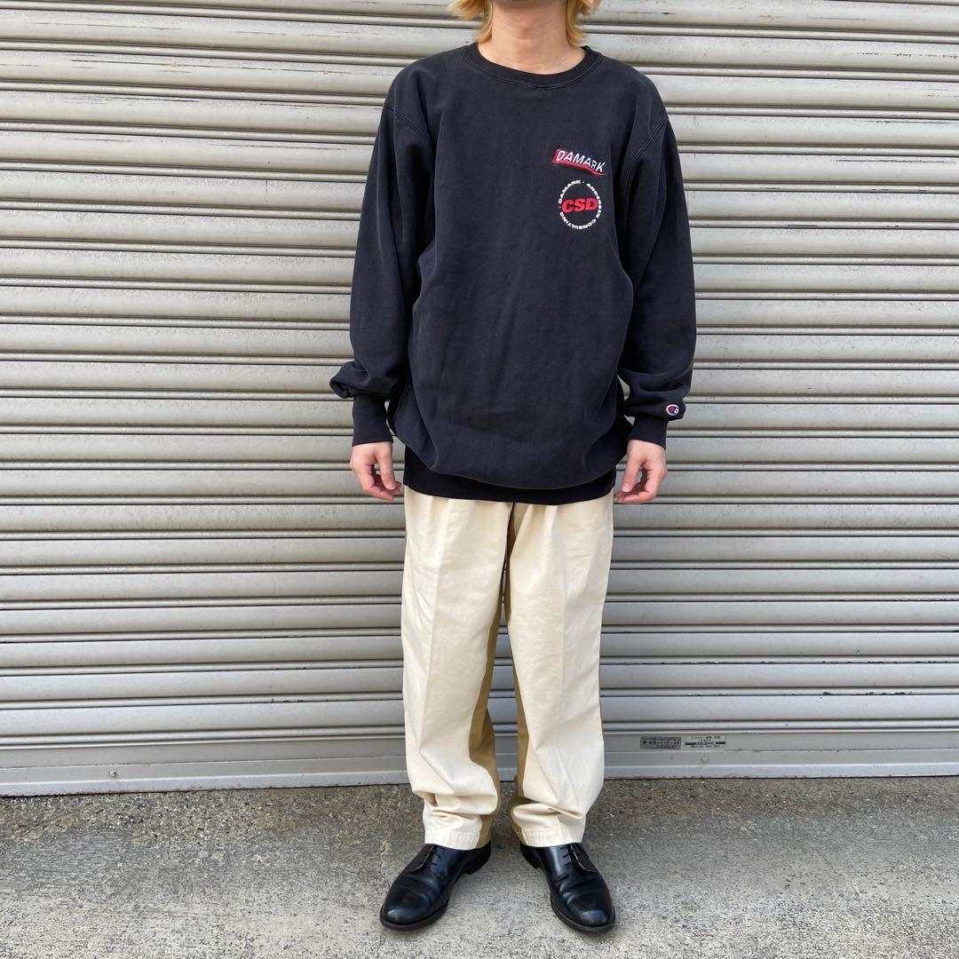 ♾️♾️90s☆USA製☆Champion☆リバースウィーブ☆黒☆XXL☆刺繍