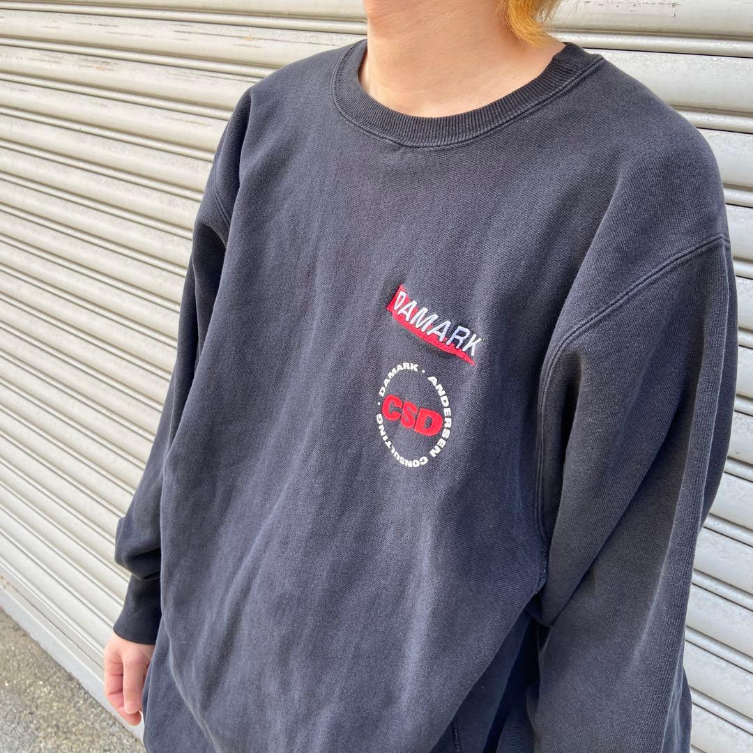 ♾️♾️90s☆USA製☆Champion☆リバースウィーブ☆黒☆XXL☆刺繍