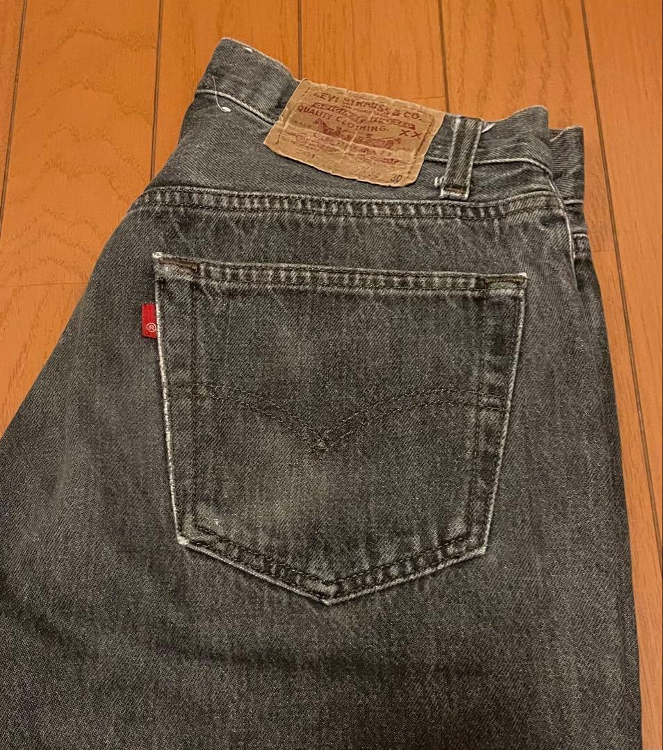 あ*ン様 90s Levi's 501 先染めブラックデニム US製 W32