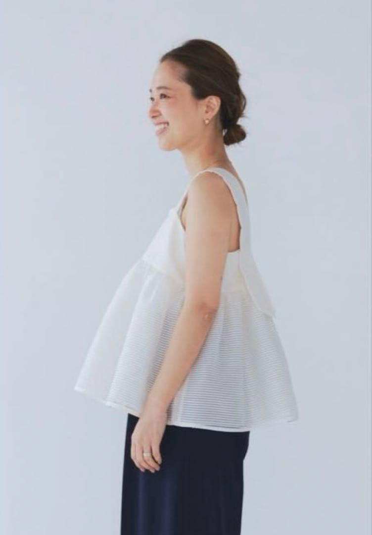 新品未使用♡shiroconシアーボーダーフレアキャミ 34♡yori ヨリ