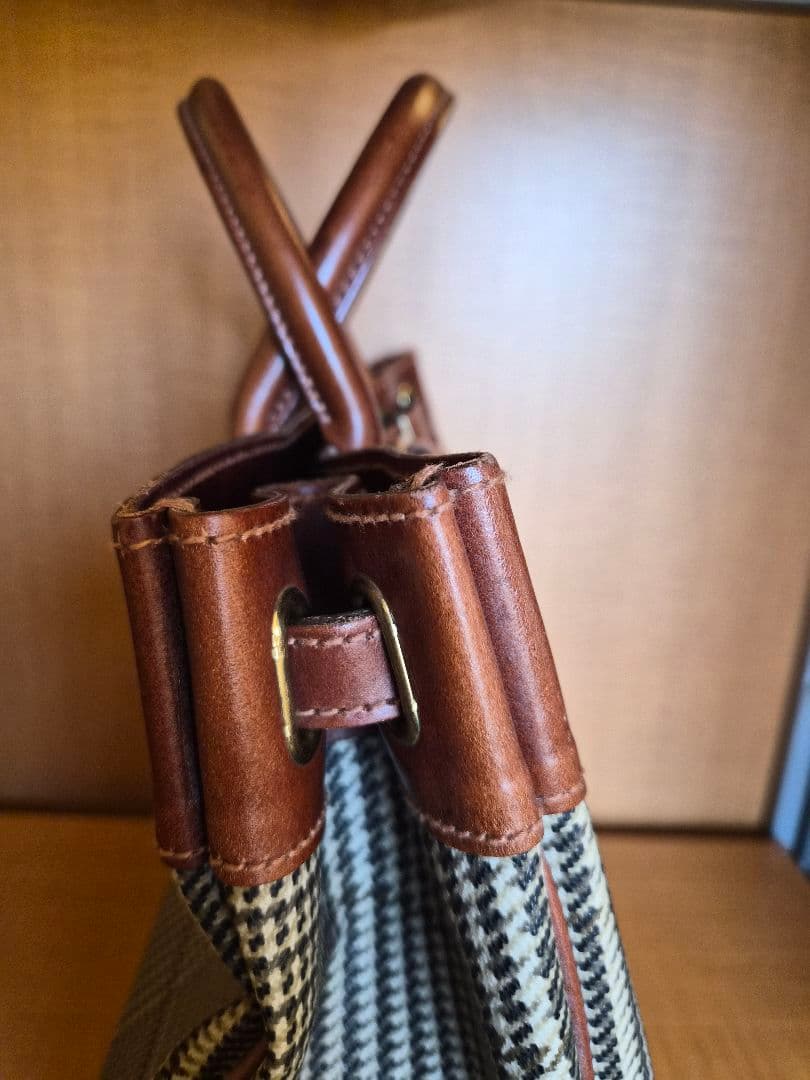 ポロ ラルフローレン　ハンドバッグ 千鳥柄 PVC　ヴィンテージ