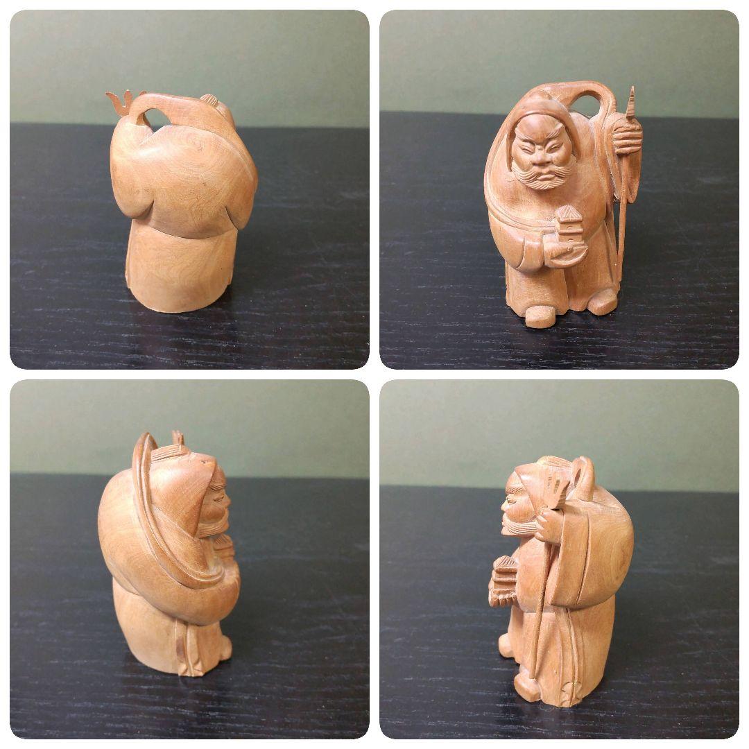 (757)✿中国産★黄楊木彫七福神置き物★