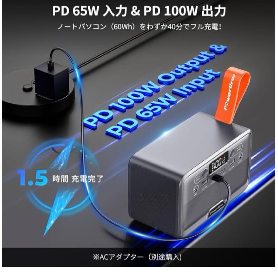 新品　ポータブル電源 89.6Wh 急速充電 Type-C搭載 キャンプ