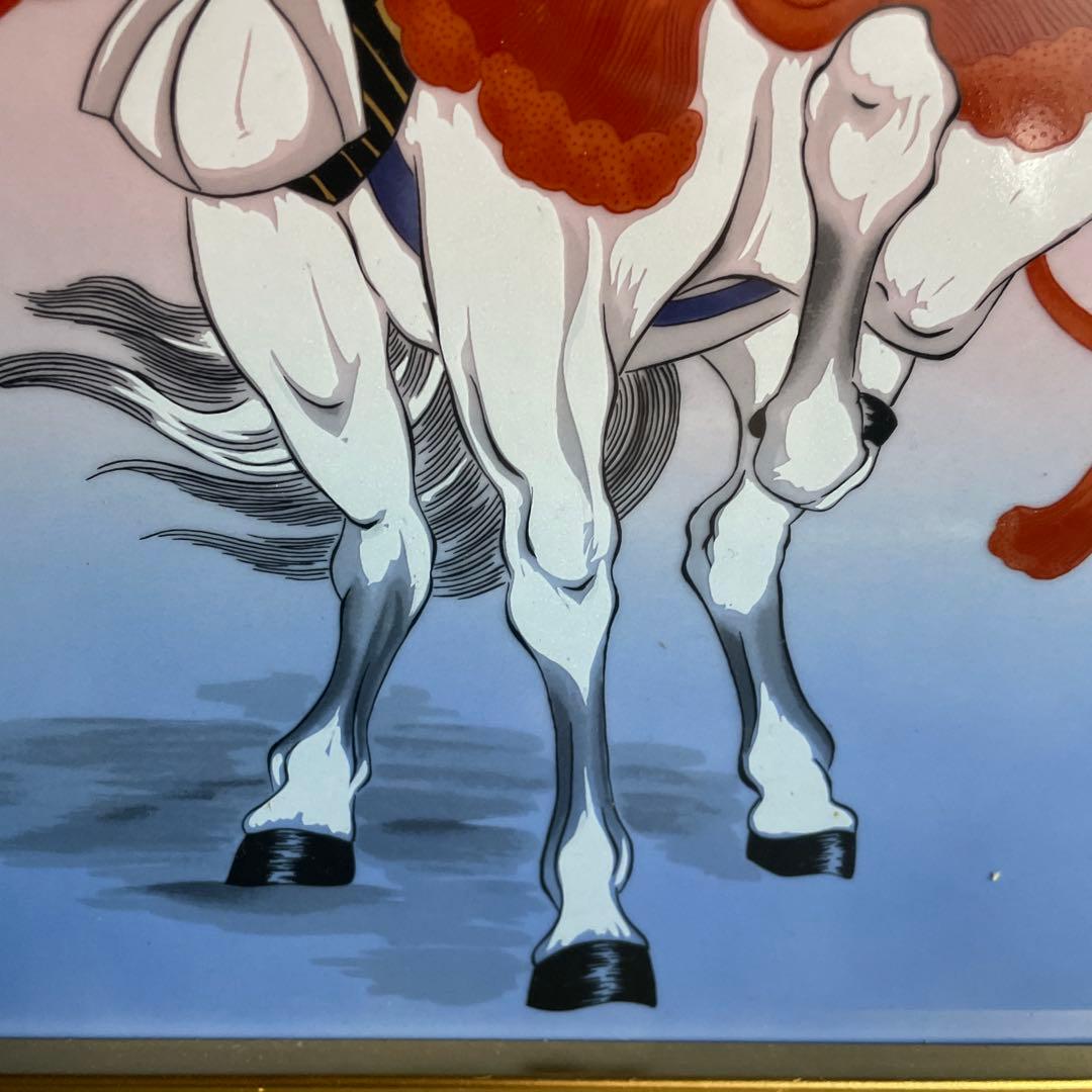 中村一代 陶板額 端午の節句 節句画 行事飾り 白馬武者 有田焼