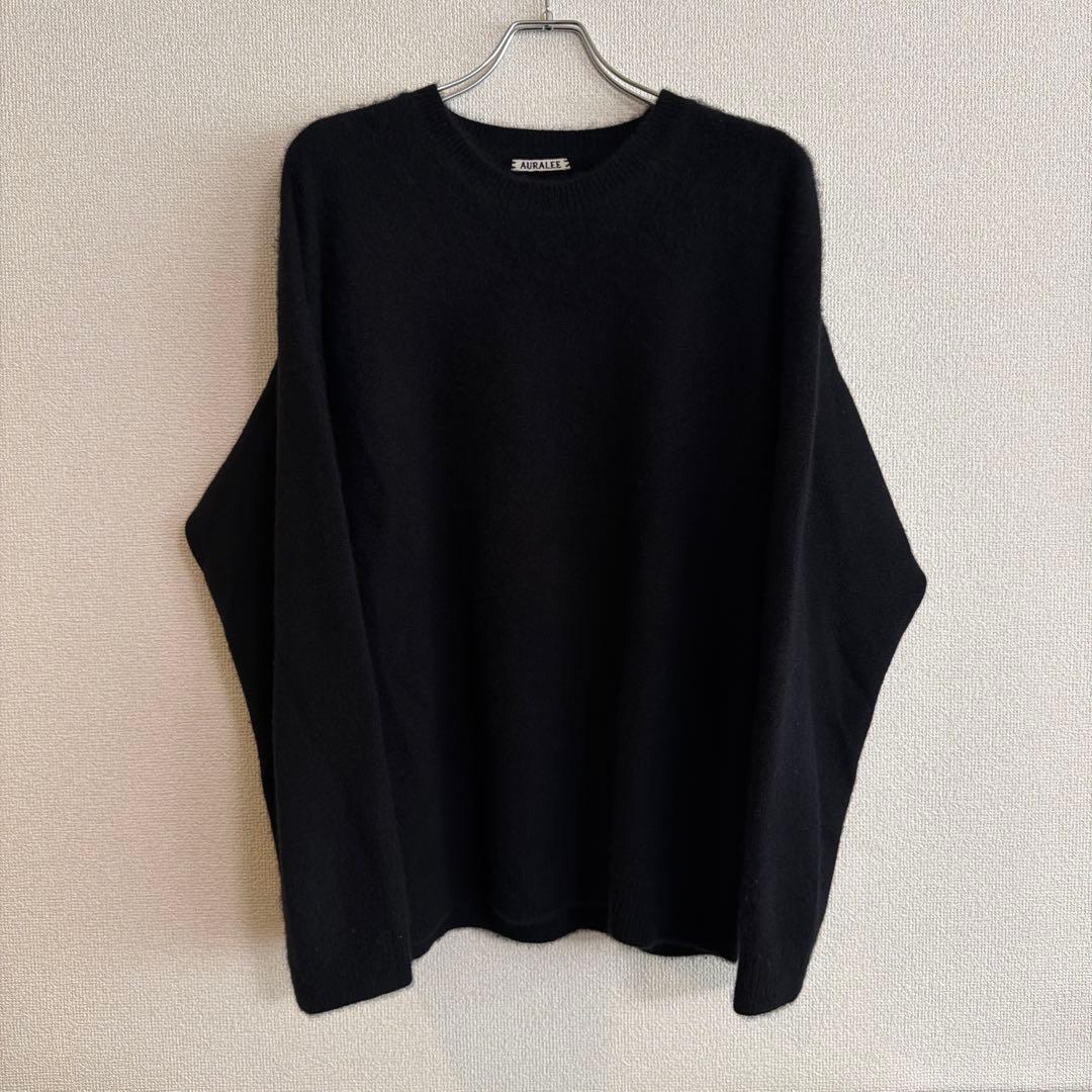 トップス AURALEE BABY CASHMERE KNIT P/O BLACK 5