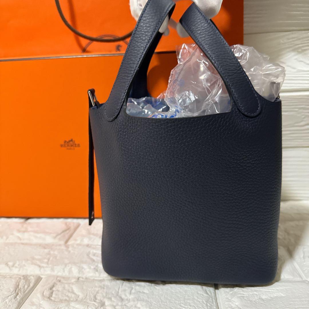 新品　HERMES エルメス ピコタンPM ブルーニュイ シルバー金具　18